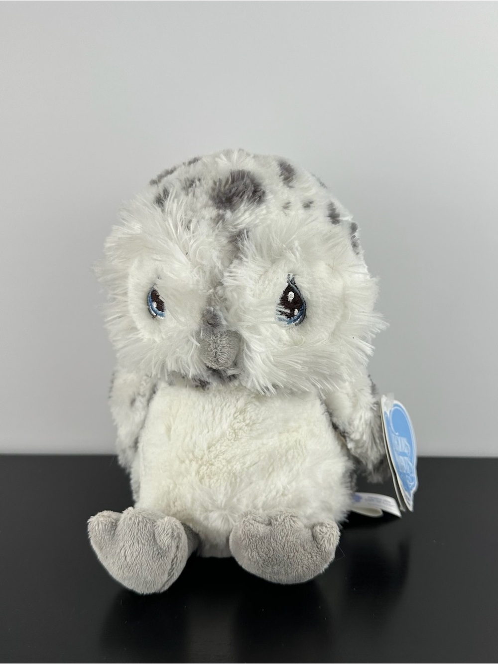 Aurora Precious Moments Nigel Snowy Owl 9” White Gray Spotted Plush NWT